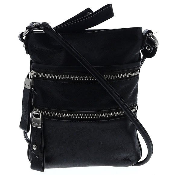 B Makowsky Black Leather Crossbody Bag - Picture 1 of 11